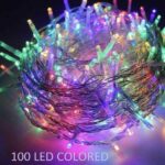 100 Χριστουγεννιάτικα φωτάκια LED σε διάφανο καλώδιο πολύχρωμα 17271-32 OEM