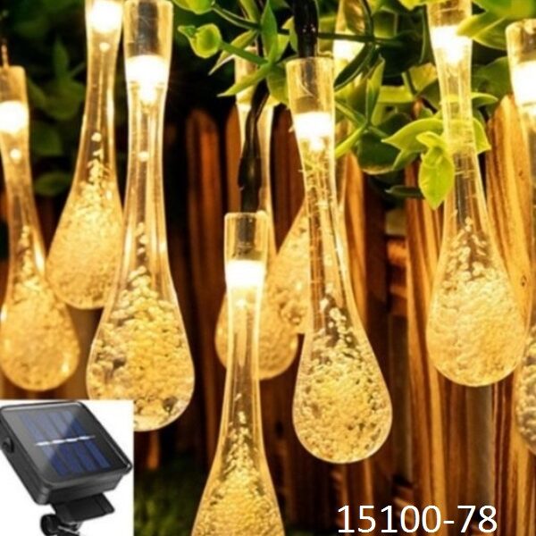 Ηλιακά διακοσμητικά φωτάκια Σταγόνες Βροχής σε πράσινο καλώδιο 0335 OEM