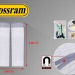 Σίτα - κουρτίνα με μεγάλους μαγνήτες 160x240cm γκρι Bossram