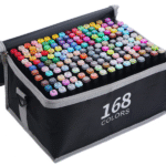 Σετ ανεξίτηλων μαρκαδόρων διπλής μύτης 168 τεμαχίων μαύρο περίβλημα 0513 OEM