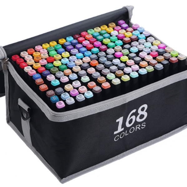 Σετ ανεξίτηλων μαρκαδόρων διπλής μύτης 168 τεμαχίων μαύρο περίβλημα 0513 OEM