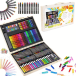 Μεγάλο σετ ζωγραφικής σε ξύλινη βαλίτσα 180 τεμαχίων OEM