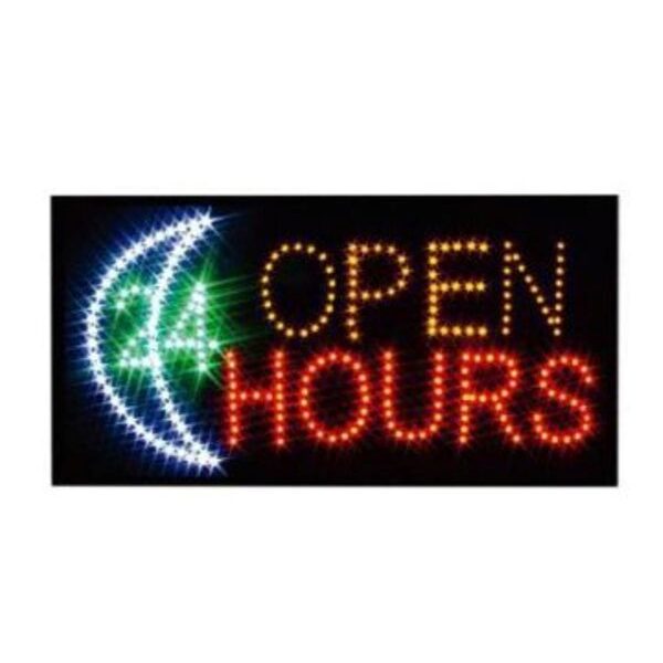 Φωτιζόμενη πινακίδα με led "OPEN 24 HOURS" OEM