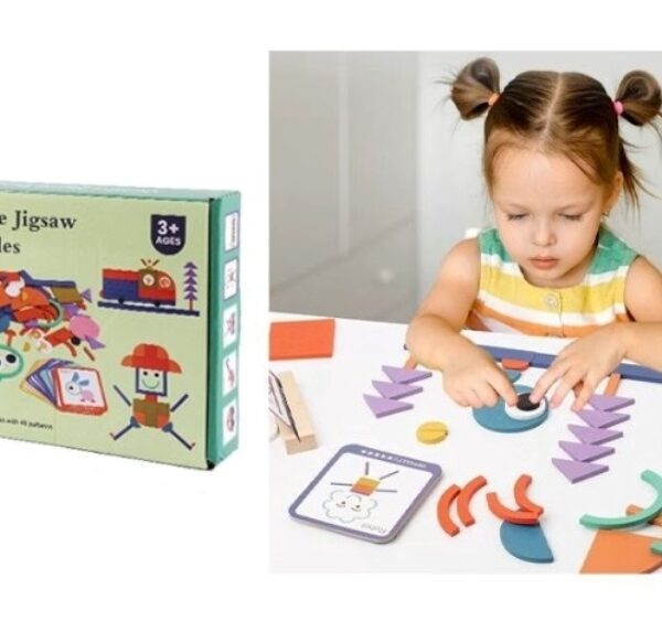 Πολύχρωμο δημιουργικό παζλ με γεωμετρικά σχήματα 100 κομμάτια 26087 OEM