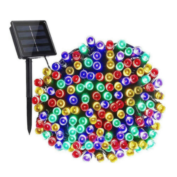 Ηλιακά διακοσμητικά φωτάκια ψείρες σε πράσινο καλώδιο 300 LED πολύχρωμο OEM