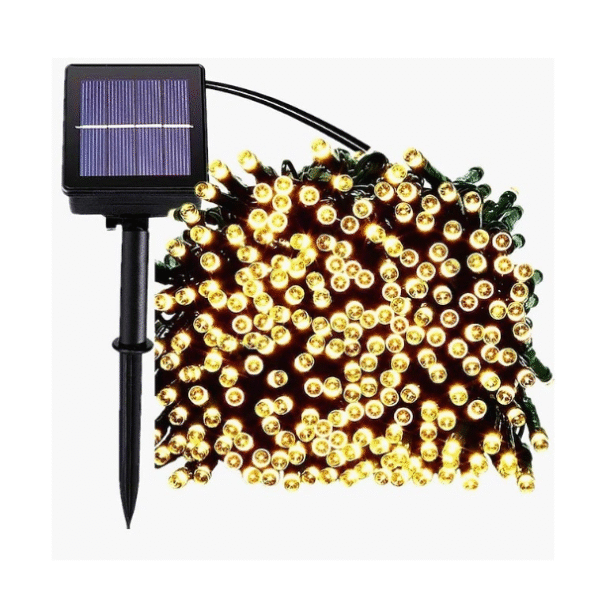 Ηλιακά διακοσμητικά φωτάκια ψείρες σε πράσινο καλώδιο 300 LED ζεστό λευκό OEM