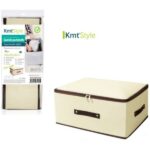 Υφασμάτινο κουτί αποθήκευσης με φερμουάρ μπεζ 60x45x24cm Kmt style 3283160 OEM