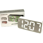 LED ρολόι ξυπνητήρι καθρέφτης λευκό με λευκά ψηφία DS-3622X OEM