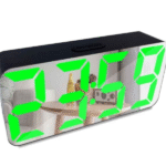 LED ρολόι ξυπνητήρι καθρέφτης μαύρο με πράσινα ψηφία DS-3622X OEM