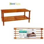 Ξύλινη παπουτσοθήκη με 2 ράφια 29.5x26x70cm σκούρο καφέ Kmt style 5403304 OEM