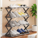 Παπουτσοθήκη  4 ράφια γκρι 6615-4