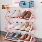 Παπουτσοθήκη  4 ράφια ροζ 8809-4B OEM