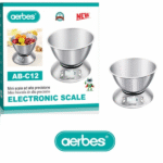 Ανοξείδωτη ηλεκτρονική ζυγαριά κουζίνας με κάδο AB-C12 AERBES Aerbes