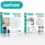 Έξυπνος τριπλός διακόπτης φώτων Wifi με εφαρμογή Smart Life AB-KG06 AERBES Aerbes