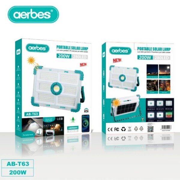Επιτραπέζιο ηλιακό φωτιστικό LED 200W με ενσωματωμένο πάνελ AB-T63 AERBES Aerbes
