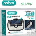 Επαναφορτιζόμενο ηλιακό φως τοίχου 28 LED με ανιχνευτή κίνησης 20W AB-TA007 aerbes Aerbes