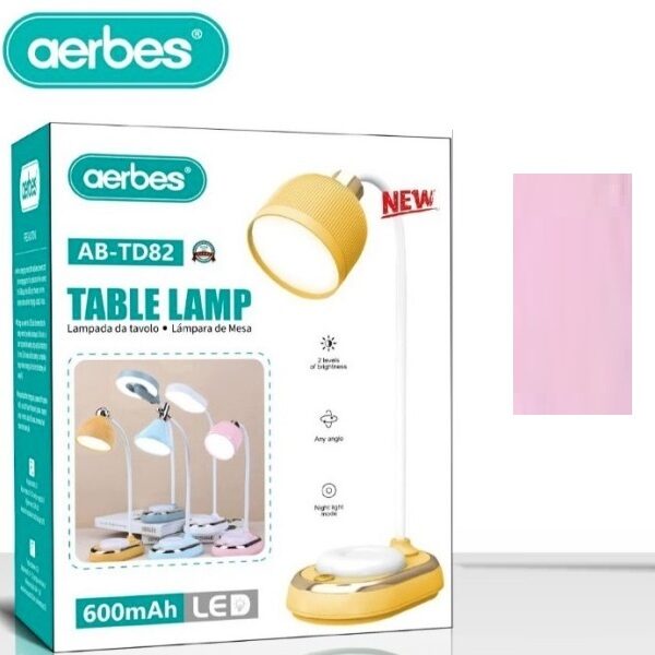 Επαναφορτιζόμενη επιτραπέζια λάμπα LED ροζ  AB-TD82 AERBES Aerbes