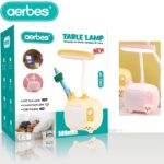Επαναφορτιζόμενη επιτραπέζια λάμπα LED με μολυβοθήκη ροζ  AB-TD87 AERBES Aerbes