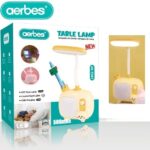 Επαναφορτιζόμενη επιτραπέζια λάμπα LED με μολυβοθήκη κίτρινη AB-TD87 AERBES Aerbes