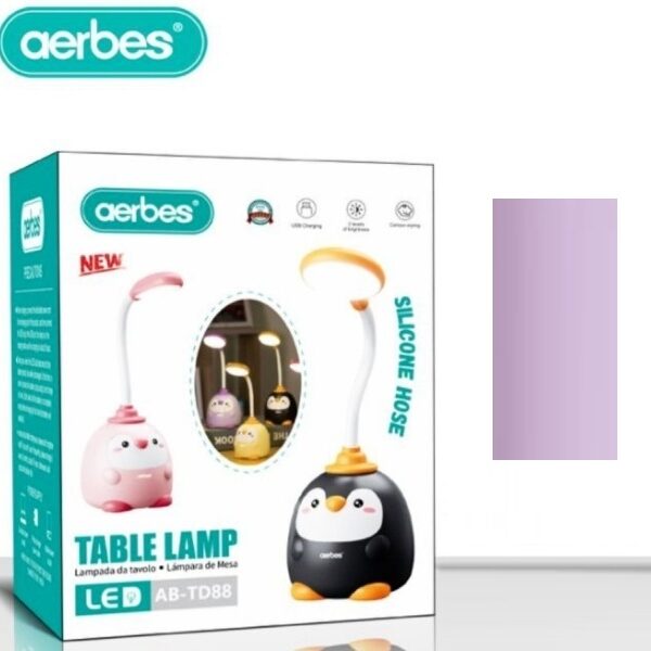 Επαναφορτιζόμενη επιτραπέζια λάμπα LED πιγκουίνος μωβ AB-TD88 AERBES Aerbes