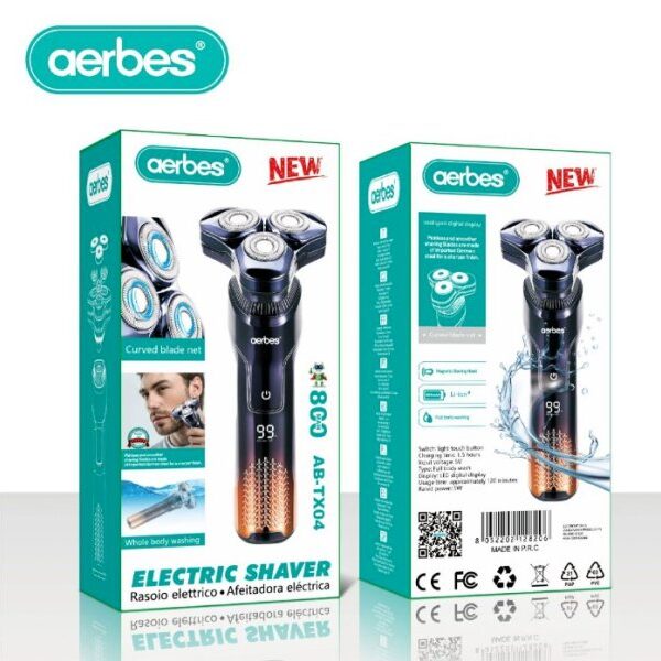 Επαναφορτιζόμενη ηλεκτρική ξυριστική μηχανή AB-TX04 AERBES Aerbes