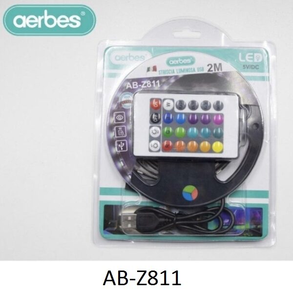 Ταινία LED με τηλεχειριστήριο RGB 2m AB-Z811 AERBES Aerbes