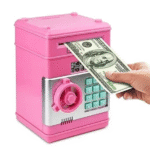 Ηλεκτρονικός κουμπαράς μίνι ΑΤΜ με κωδικό ασφαλείας, ροζ OEM