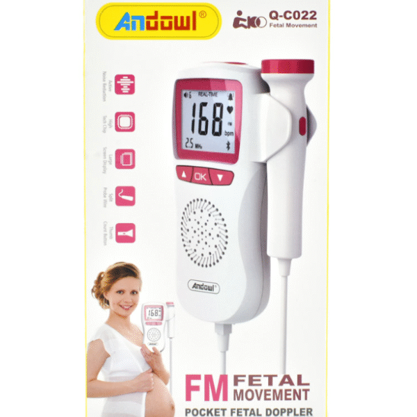 Μίνι φορητή συσκευή παρακολούθησης καρδιάς εμβρύου Andowl Q-C022 – Λευκό/Πράσινο Andowl