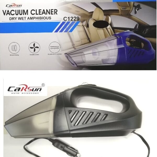 Ηλεκτρική σκούπα αυτοκινήτου υγρών-στερεών μαύρη C1229 CARSUN Carsun