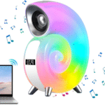 Ηχείο με πολύχρωμο φωτισμό και ρολόι Conch N63 λευκό OEM