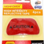 Ανακλαστική ταινία οχήματος υψηλής αντοχής "CAUTION" 4τεμαχίων 100x50mm OEM