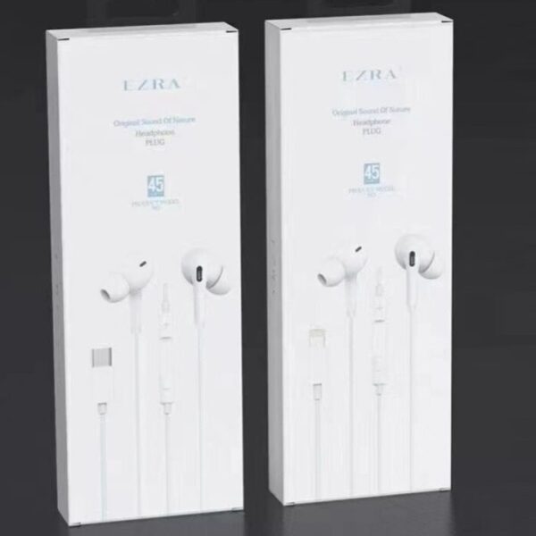 Ενσύρματα ακουστικά Type-C λευκά EP45 EZRA EZRA