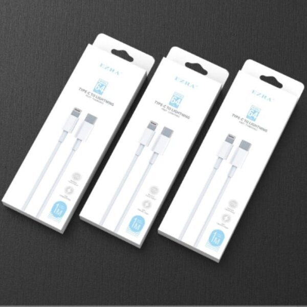 Καλώδιο γρήγορης φόρτισης Type-C σε Lightning λευκό 1m EZRA DC64 EZRA