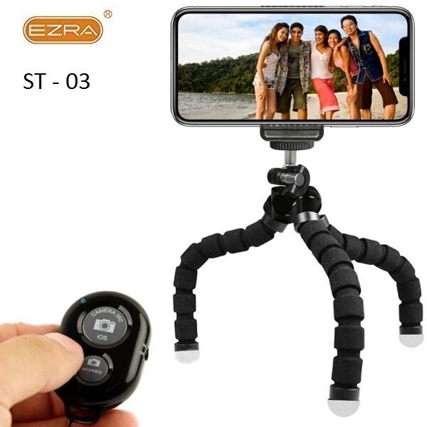 Μικρό, ευλύγιστο τρίποδο κινητού με τηλεχειριζόμενο κλείστρο Bluetooth ST-03 EZRA 8135 EZRA