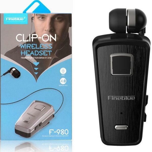 Ασύρματο επαναφορτιζόμενο ακουστικό πέτου Bluetooth F980 Fineblue OEM