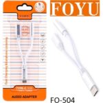 Αντάπτορας Type-C αρσενικό σε 3.5mm audio jack θηλυκό και Type-C θηλυκό λευκό FO-504 FOYU OEM