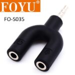 Αντάπτορας ήχου Jack 3.5mm AUX αρσενικό σε 2x3.5mm Jack θηλυκά μαύρο FO-S035 FOYU OEM