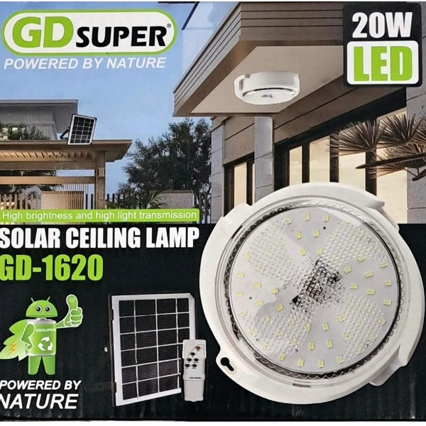 Ηλιακό φωτιστικό οροφής με τηλεχειριστήριο 20W GD-1620 GDplus