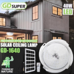 Ηλιακό φωτιστικό οροφής με τηλεχειριστήριο 40W GD-1640 GDplus