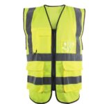 Γιλέκο φωσφοριζέ με φερμουάρ και ανακλαστήρες κίτρινο OEM