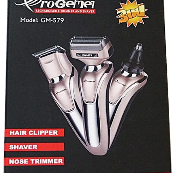Επαναφορτιζόμενη κουρευτική και ξυριστική μηχανή 3in1 GM-579 PROGEMEI OEM