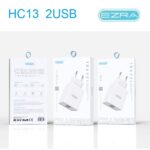 Φορτιστής πρίζας γρήγορης φόρτισης 2 USB 2.4A HC13 EZRA EZRA