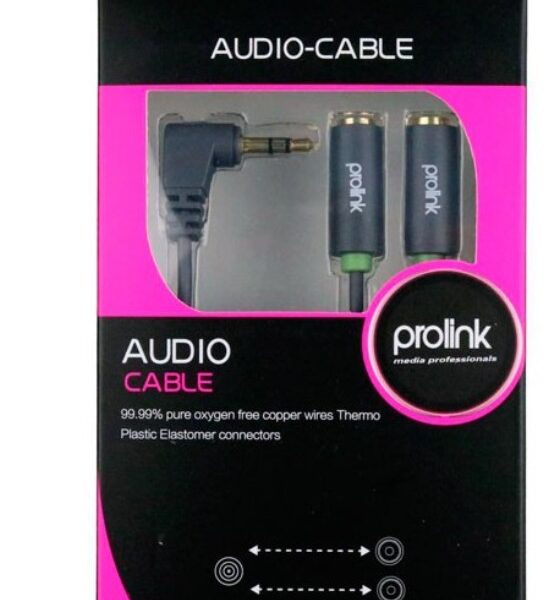 Καλώδιο ήχου 3.5mm stereo αρσενικό 2x3.5mm stereo θηλυκό HMM155L-0020 prolink