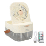 Επαναφορτιζόμενος επιτραπέζιος ανεμιστήρας με υγραντήρα και φωτισμό LED OEM