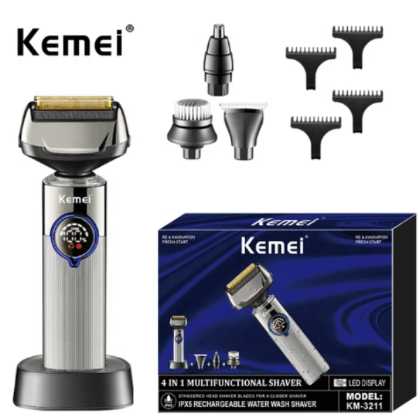 Επαναφορτιζόμενη πολυλειτουργική ξυριστική μηχανή KM-3211 KEMEI KEMEI