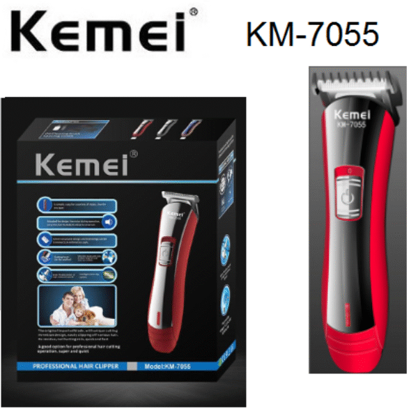 Επαναφορτιζόμενη κουρευτική και ξυριστική μηχανή KM-7055 KEMEI KEMEI