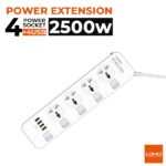 Πολύπριζο 4 πρίζες 4 θύρες USB λευκό SS4408 LDNIO Ldnio