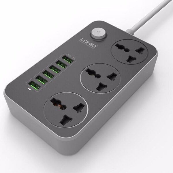 Πολύπριζο ασφαλείας 3 θέσεων με 6 θύρες USB 3.4A LDNIO SC3604 0310 Ldnio