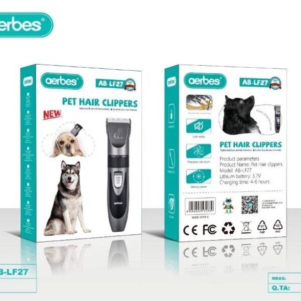 Επαναφορτιζόμενη κουρευτική μηχανή κατοικιδίων LF27 AERBES Aerbes