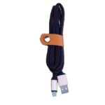 Δερμάτινο καλώδιο φόρτισης & δεδομένων 95cm micro usb μαυρο OEM